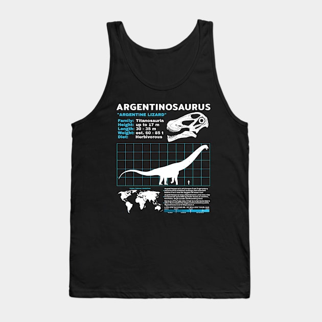 Argentinosaurus data sheet Tank Top by NicGrayTees